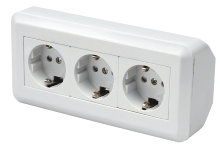 Vägguttag 3 Vägs Jordat